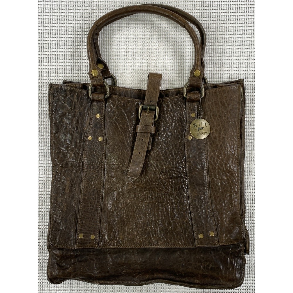 Will Leather Goods Messenger Satchel Brown (No Shoulder Strap)